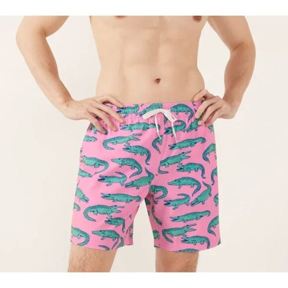Chubbies NWT 7" Classic Swim Trunks in The Glades Pink Alligators Size Medium - Picture 1 of 7